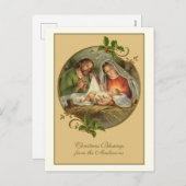  Kerst Jezus Maria Jozef Feestdagenkaart (Voorkant / Achterkant)