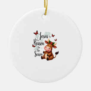 Kerst Jezus reden voor het seizoen Koe kerst Chris Keramisch Ornament
