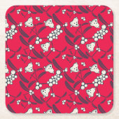 Kerst Jingle Bells Joyful Groeten Collectie Vierkante Kartonnen Onderzetter (Voorkant)