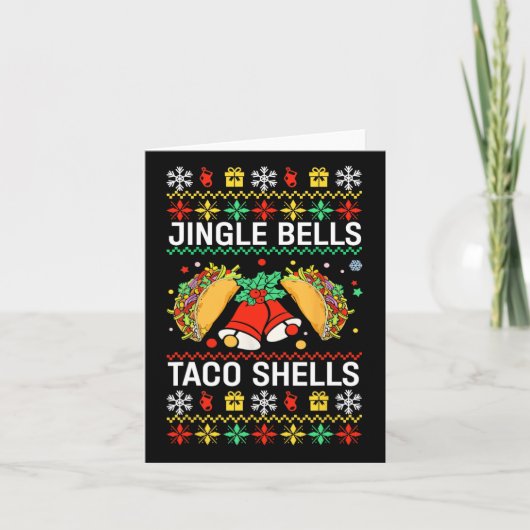 Kerst Jingle Bells Taco Shells Funny Family Ug Kaart (Voorkant)