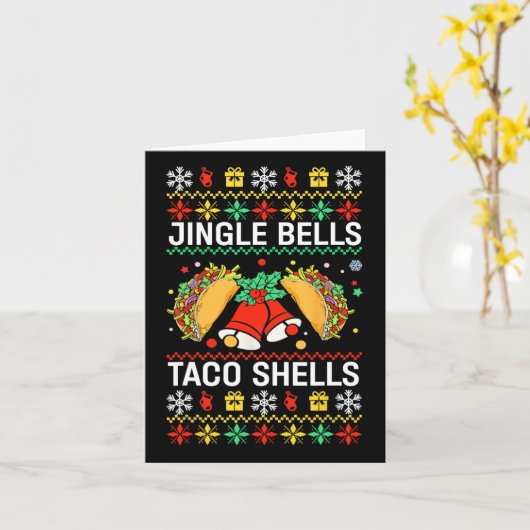 Kerst Jingle Bells Taco Shells Funny Family Ug Kaart (Gele Bloem)