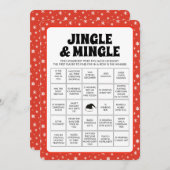 Kerst Jingle & Mingle Bingo spel Feestdagenkaart (Voorkant / Achterkant)