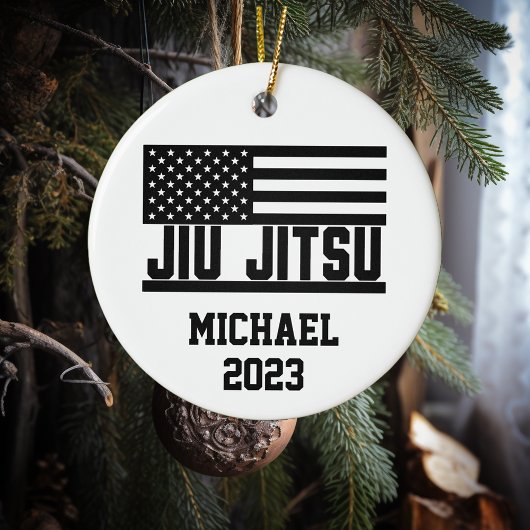 Kerst Jiu Jitsu gepersonaliseerd Keramisch Ornament