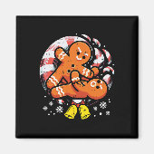Kerst Jiu Jitsu Gingerbread Xmas Bjj Wrestling Magneet (Voorkant)