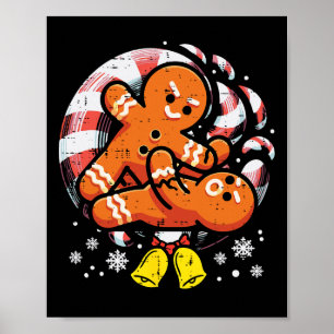 Kerst Jiu Jitsu Gingerbread Xmas Bjj Wrestling Poster