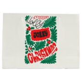 Kerst Jolly groen en rood Groot Cadeauzakje (Achterkant)