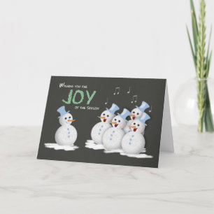 Kerst Jolly Singing Snowmen: de vreugde van het se Feestdagen Kaart