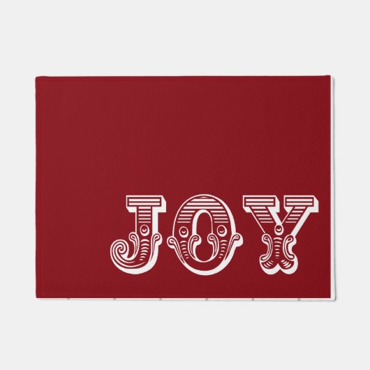 Kerst Joy Red Background Holiday Doormat Deurmat (Voorkant)