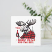 Kerst juichen? Ik dacht dat je kerstbier zei Feestdagenkaart (Staand voorkant)