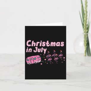 Kerst juli Flamingo's Camper Trailer Xmas Meisjes Kaart