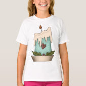 Kerst Kaars Meisjes T-shirt (Voorkant)