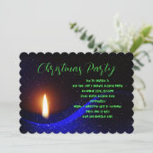 Kerst Kaars Nacht Vakantie Party Uitnodigingen (Staand voorkant)