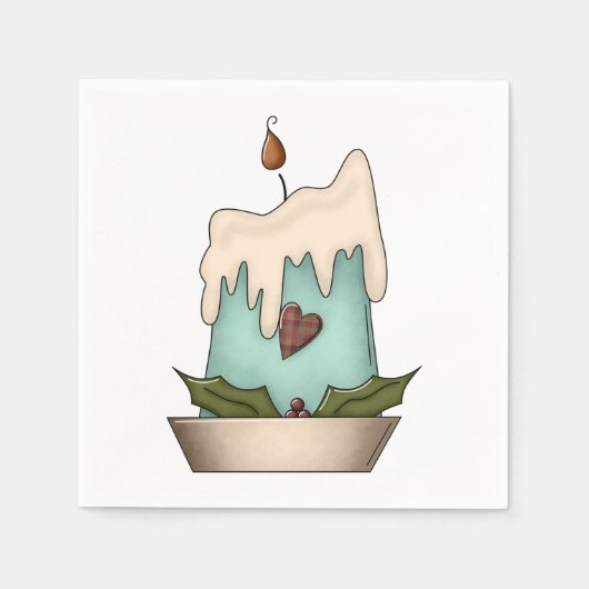 Kerst kaars papier servetten (Voorkant)