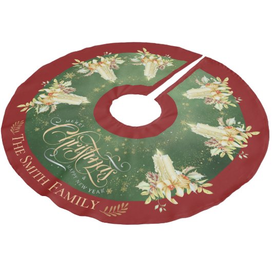 Kerst kaarslicht gepersonaliseerd kerstboom rok (Gekanteld)