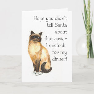 Kerst Kaart - Birman Cat