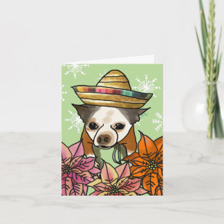 Kerst Kaart, Chihuahua Mix Feestdagen Kaart