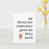 Kerst Kaart, Grappig, Schattige, Medewerker Kaart (Gele Bloem)