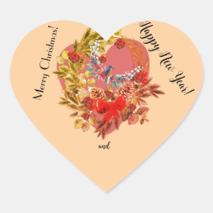 Kerst Kaart! Hart Sticker