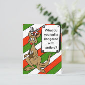 Kerst Kaart kangoeroe met gewei grap (Staand voorkant)