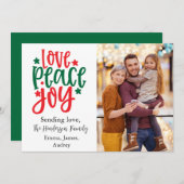 Kerst Kaart liefde vrede en vreugde (Voorkant / Achterkant)