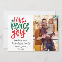 Kerst Kaart liefde vrede en vreugde