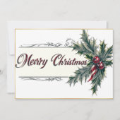 Kerst Kaart met Elegant Script (Voorkant)