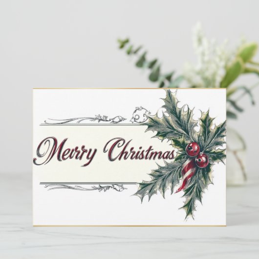 Kerst Kaart met Elegant Script (Staand voorkant)