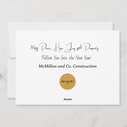 Kerst Kaart met Elegant Script (Achterkant)