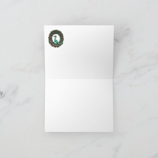 Kerst Kaart met leuke draken (Binnen)