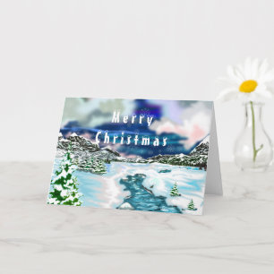 Kerst Kaart met mooi winterlandschap
