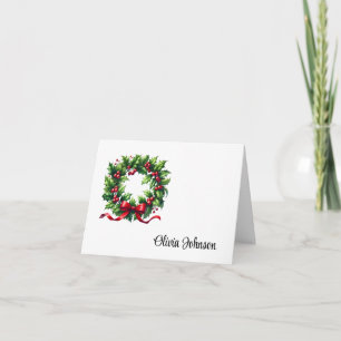 Kerst Kaart met Naam Vouwbare Notitiekaarten