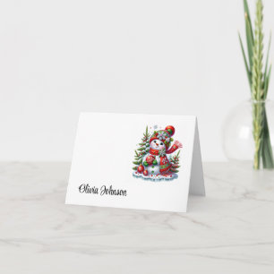 Kerst Kaart met Naam Vouwbare Notitiekaarten