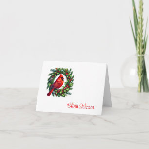 Kerst Kaart met Naam Vouwbare Notitiekaarten