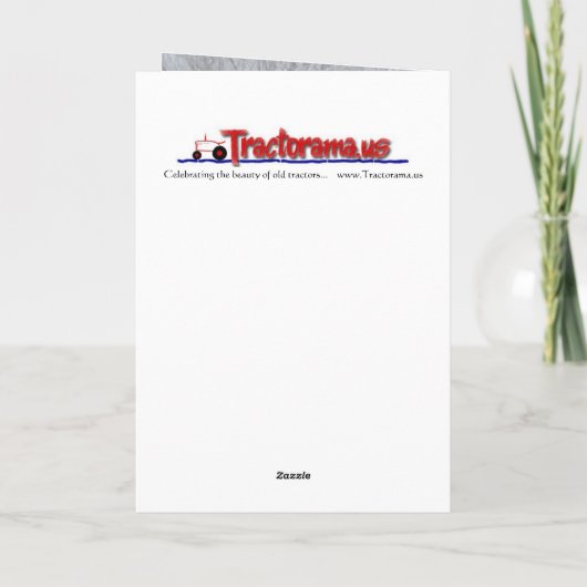 Kerst Kaart met oude tractor (Achterkant)