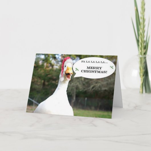 Kerst Kaart met Singing Duck (Voorkant)