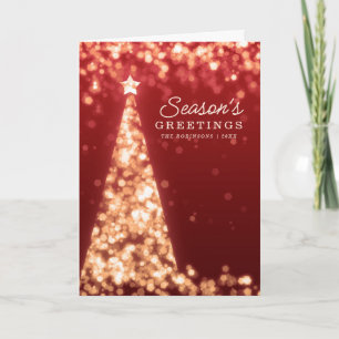 Kerst Kaart Moderne Xmas Tree Gold Red