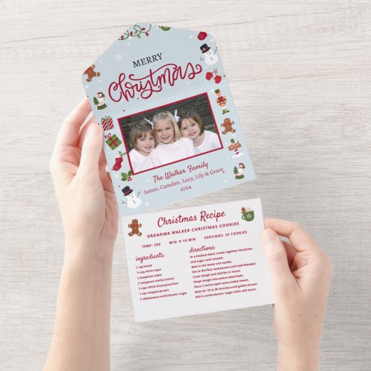 Kerst Kaart Recept Collage Foto Kerst (Afscheurbaar)
