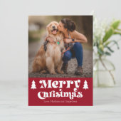 Kerst Kaart Retro Minimalistische fotosjabloon (Staand voorkant)