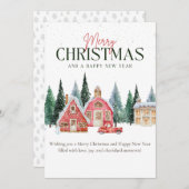 Kerst Kaart - Sneeuw & Bomen (Voorkant / Achterkant)