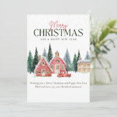 Kerst Kaart - Sneeuw & Bomen (Staand voorkant)