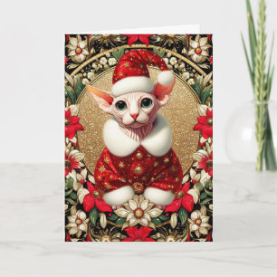  kerst Kaart Sphynx Cat