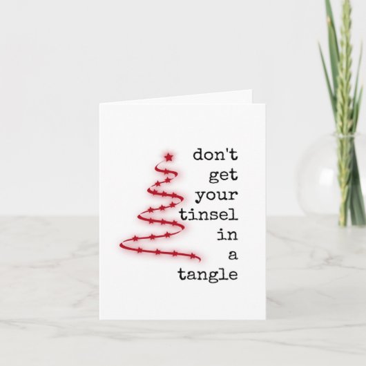 Kerst Kaart, Tinsel in een Tangle Kaart (Voorkant)