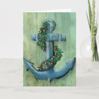 Kerst-Kaart voor anker en Garland Feestdagen Kaart