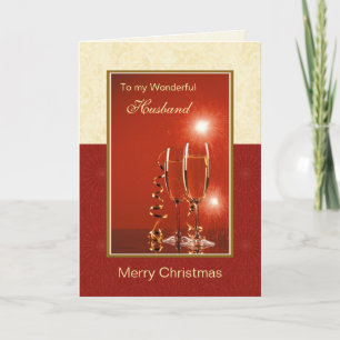 Kerst Kaart voor man met wijnglazen