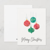 Kerst Kaart "Vrolijk Kerstfeest" - Ornamenten (Voorkant / Achterkant)