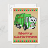 Kerst Kaart vuilniswagen Cartoon (Voorkant / Achterkant)