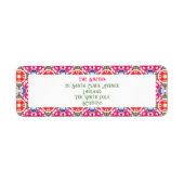 Kerst Kaarten Jolly Merry retour adreslabel Etiket (Voorkant)