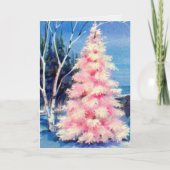 Kerst Kaarten |  roze boom (Voorkant)