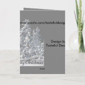 Kerst Kaarten - Silver Snowy Trees (Achterkant)