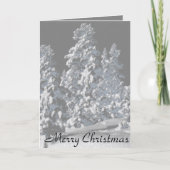 Kerst Kaarten - Silver Snowy Trees (Voorkant)
